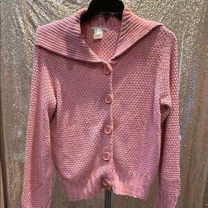 Pink Button-Up Women's Sweater